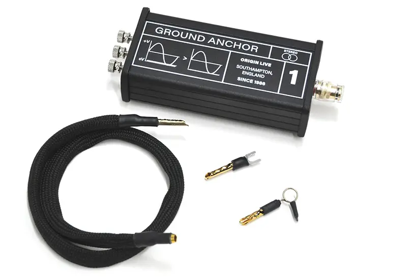 Origin Live Ground Anchor vinyl noise killer 2 Origin Live Ground Anchor turntable grounding device review https://the-ear.net